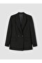 Vizyon New Season Black Double-Breasted Collared Women's Blazer Jacket - 5