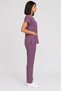 Women's V-Neck Bat Sleeve Light Plum, Plum, Fuchsia, Purple, Powder Pink Linda Scrubs Set - 3