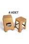 4 Pieces Large Size Rattan Stool Plastic Stool Durable