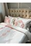 White Double Duvet Cover Set with Embroidered Middle Knot Pattern - 8