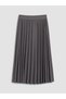 Özmarka New Season Gray Pleated Skirt for Girls with Elastic Waist - 4