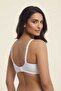 4-Pack White Women's Thin Sponge Non-Wired (Wireless) Comfortable Daily Bra Set - with Sleep Band as a Gift - 3
