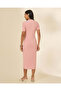 Women Pink Ribbed Dress - 3