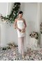 Women's White Strapless Lace Detailed Slim Fit Long Evening Dress - 4