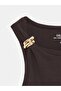 33080 Buckle Detailed Bra-Free Undershirt-Dark Brown - 7