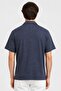 Men Regular Fit Plain Short Sleeve Casual Shirt, Navy - 4