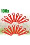 Replacement plastic blades for mowers, 100-pack cutting blades, mower/shrub trimmer blades - 2