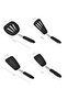 4-piece spatula set, silicone non-stick, suitable for frying eggs, steaks, and tortillas, black. - 5
