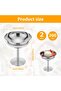 Stainless steel ice cream bowl, reusable, suitable for salads and desserts, silver. - 2