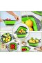 Folding drying rack with handle, square shape, suitable for kitchen, green-grey. - 3