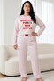 Pink Patterned Cotton Lycra Large Size Oversized Knitted Pajama Set26240899 - 2