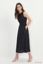 Crew Neck Belted Dress 8662A Black - 3