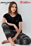 Paris Premium Women's Comfortable Modal Cotton Crew Neck Patterned Short Sleeve Pajama Set - 2