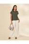 Women Olive Green Short Sleeve Shirt - 5