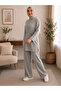 Women's Islamic Clothing Modal Fabric Tie-Strap Detailed Crew Neck Top and Bottom Set - 2