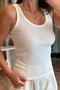 White Halter Neck Tank Top - 4