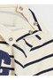 Ecru Crew Neck Striped Baby Boy 2 Thread Jumpsuit - 4