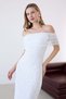 Ecru Madonna Collar Lace Long Dress - 6