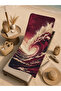 Dramatic Burgundy Ocean Wave Patterned 70X150 Beach Towel - Digital Printed Bath Towel - 4