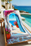 Mediterranean Arch Sea View Patterned 70X150 Beach Towel - Digital Printed Fade-Resistant Bath Towel - 2