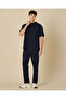 Men Navy Peached Terry Relaxed Fit Lounge T-Shirt - 5