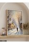 Lonely Man on a Snowy Road Single Piece Wooden Framed Painting - 2