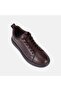Men's Brown Lace-Up Thick Sole Leather Sneaker - 7