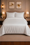100% Cotton Satin White Double Duvet Cover Set (83 Thread-125 Gsm) - 2