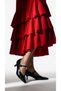 Elnox Women's Black Mary Jane Heeled Shoes with Buckle and Pointed Toe, Stylish Classic Shoes