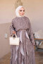 Brown Patterned Ruffle Skirt Set - 3
