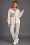 Women's Premium Denim Lapel Collar and Pocket Detailed Diamond Patterned Openwork Comfortable Fit Cardigan Jacket - 6