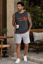 Men's Regular Cut 100% Cotton Crew Neck Sleeveless Elastic Pocket Pajama Set Anti-Sweat