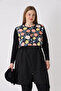 Plus Size Full Covered Hijab Swimsuit 2516 Mystery Flower Black - 2