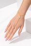 Gold Color Stone Bridal Shahmeran Women's Hand Accessory Fingered Bracelet Elegant and Stylish Design - 2