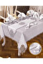 Elegant Linen Cream-Silver 26 Piece 12 Seater 160 × 260 cm Table Set - 5