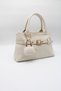 Women's Cream Belt Detailed Lined Crossbody Bag with Charm Accessories for Hand, Arm and Shoulder Use - 4