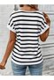 Women's short sleeve crew neck supreme blouse with lace detail - 3
