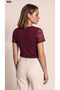 New Season Women's Short Sleeve V-Neck Lace Viscose Blouse - 6