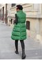 Women's Pistachio Green Stand-Up Collar Long Puffer Vest with Elastic Waist - 5