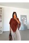 Single shoulder cape blouse - brown - 4