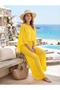 Vibrant Yellow Cape Chiffon Pareo Double Set Beachwear - 3