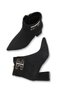 Selene Cara Women's Pointed Toe Heeled Boots 0012652 Black Suede - 6
