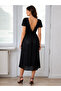 Dress with Pleated Shoulders and Pleated Waist - Black - 2