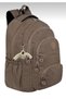 5-Compartment Luxury Crinkle Fabric High School and Middle School Backpack + Monkey Keychain Gift for Women, Men, and Children - 8