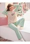 Purple Hello Winter Patterned Women's Plush Pajama Set - 3
