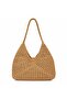 Mink Color Handmade Paper String Knitted Daily Straw Women's Shoulder Bag (Unlined) - 2