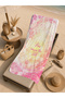 Pastel Pink Floral Positive Text Patterned 70X150 Beach Towel - Digital Printed Bath Towel - 5