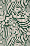 Ecru Green Botanical Linear Leaf Patterned 70X150 Beach Towel - Digital Printed Fade-Resistant Bath Towel - 2