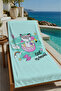 Mint Cute Mermaid Themed Patterned 70X150 Beach Towel - Digital Printed Bath Towel