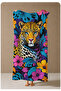 Colorful Tropical Tiger and Floral Pattern 70X150 Beach Towel - Cotton Bath Towel - 4